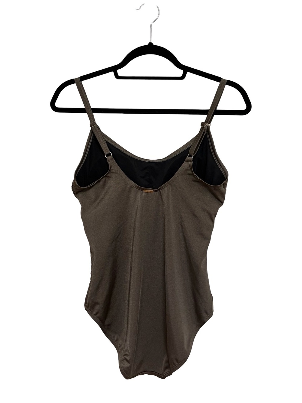 Calvin Klein Swim Ruched Side One Piece Swimsuit in Bronze Shimmer - Size 10 - Picture 3 of 8